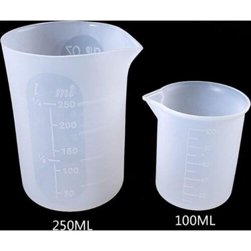 2Pcs 100ML 250ML Flexible Silicone Measuring Cup Cook Bakers Resin Jewelry Tools New Drop Shipping