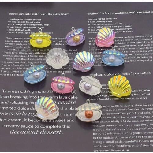 20Pcs Creative Mini Pearl Shell Resin Charms Cute Pendant Earring DIY Fashion Jewelry Accessories