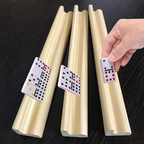 4PCS/Set Domino Racks Premium Domino Wooden Trays Holders for Chicken Foot Mexican Train and Domino Games