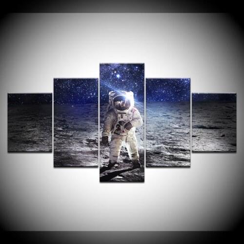 Canvas Wall Art Picture Landscape 5 Panel Astronauts Canvas Painting Modern Living Room Decorative Modern Frames Artwork