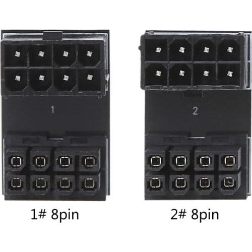 8pin Male 180 Degree Angled to 8Pin Female Power Adapter for Desktops Graphics Card cable installation direction DIY