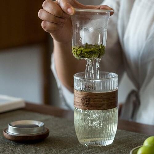 Anti-scalding Glass Travel Tea Set Single Elegant Cup Tea Cup Glass Tea Strainer Portable Tea Separation Quick Guest Cup 350ml