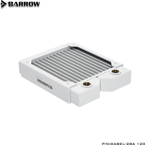 BARROW 28mm Thick Copper 120mm White Radiator Computer Water Cooling Liquid Exchanger G1/4 Threaded use for 12cm Fans Dabel-28a
