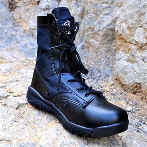 Men Women Spring Autumn Outdoor Hiking Climbing Ultralight Leather Army Boot Bota Tactical Desert Jungle Assault Boots High Shoe