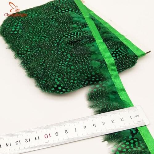 ChengBright Wholesale 10Yards Green Pheasant Feather Trims Wedding Dress Skirt Party Clothing Decoration Craft Feather Ribbon