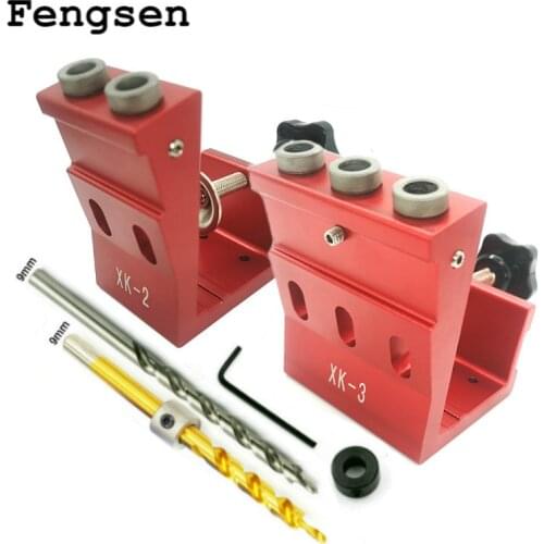 Woodworking Guide Clamp Locator Set 9mm Oblique Hole Drill Locator Wood Assembled Punchers Hole Punching Fixtures Tools