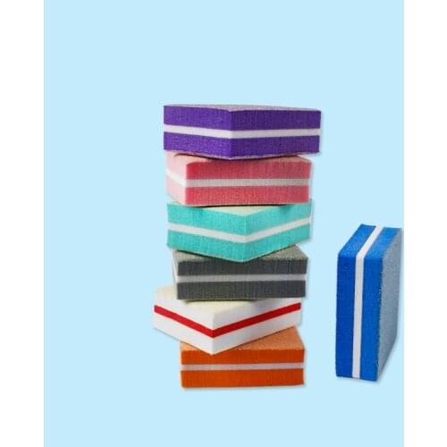 Double-sided Mini Polish Strips Manicure Nails Art Tools Nail File Blocks Colorful Square Shape Sponges Buffer Pedicure Sanding