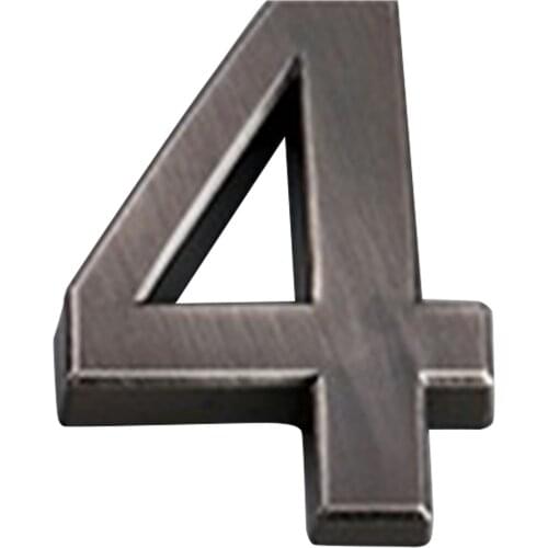 Imitation Metal Decoration House Number Letters Big Modern Door Alphabet Home Outdoor 5CM Black Digital Numbers Address Figurine