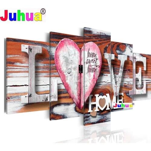 Heart Landscape Love 5 piece diy diamond painting rhinestone full square round drill diamond embroidery sale wall decor JH0879