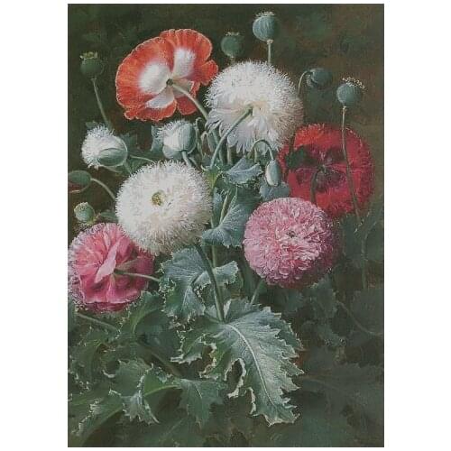 Still Life in Red Pink and White Flowers Top Quality Cross Stitch Kits Crafts 14CT Unprinted Embroidered Handmade Art Set Decor