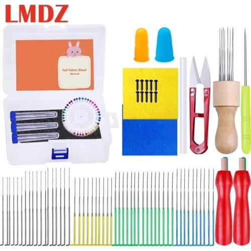 LMDZ Needle Felting Tools Kit Felting Needles Foam Mat Scissors Instructions Storage Box Felting Supplies DIY Wool Felting Tool