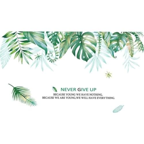 Wall Decal Wall Sticker Large Green Plant Wall Sticker Leaves Wall Decoration for Living Room Bedroom TV Background