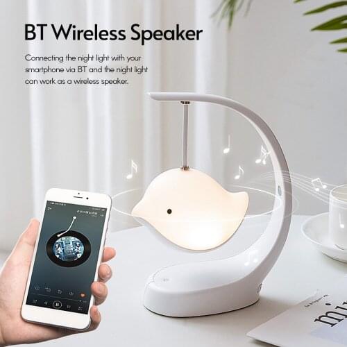 Tabletop LED Night Light Musical Sleep Lamp Stepless Dimming RGB Color Rechargeable Battery Supports BT Wireless Speaker