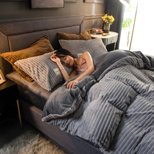 Magic Velvet 1pcs Quilt cover Soft Warm 150 220x240 Simple Luxury Winter Warm Thickened Snow Fleece Solid Colors Gray Yellow