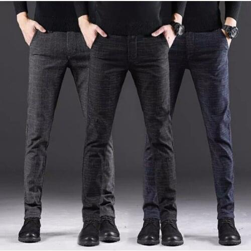 Casual Pants Men 's Korean -style Trendy Youth Small Straight Pants Men 's Slim Men 's Trousers Pant Style Fit Type Front Style