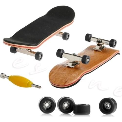 Professional Type Bearing Wheels Skid Pad Maple Wood Finger Skateboard Alloy Stent Bearing Wheel Fingerboard Novelty Toy