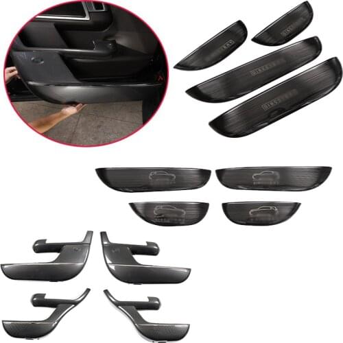 Stainless Steel Inner door anti-kick cover for Land Rover Discovery 5 LR5 L462 17-20 Black Titanium Wire Drawing Car Accessories