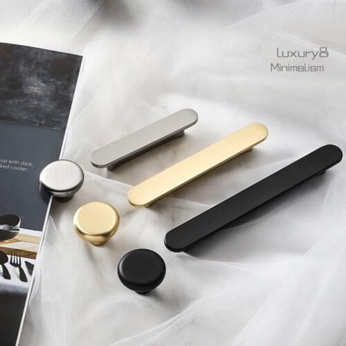 MFYS Zinc Alloy Simply Furniture Handles Knobs Black Drawer Dresser Wardrobe Handle Cabinet Pulls Gold Kitchen Cupboard Knob