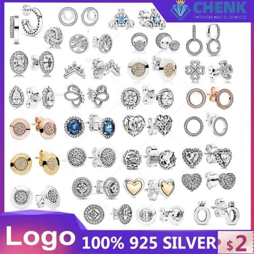 299411C01 Pavé Double Hoop Earrings Clover Heart-Shaped Sparkling Diamond Circle Earrings Girl Fashion Jewelry Gift