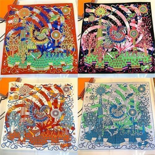 Fashion Scarves For Handmade crimping colorful flying Ladies Soft Silk Satin Shawl Scarf Female Hijab Scarfs ForWomen gift scarf