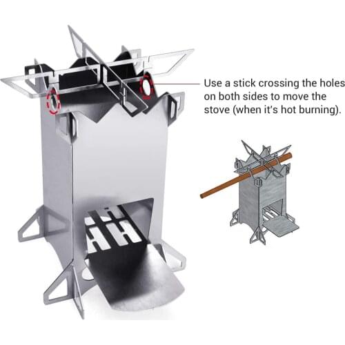 Foldable Wood Burning Stove Compact Mini Burner for Outdoor Picnic Camp Cooking BBQ