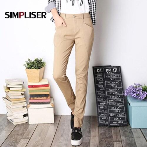 Pencil Pants Woman 2021 Black Khaki Blue Long Trousers Female Casual Pants Large Size 3xl Ladies Slim Fit Women Trouser