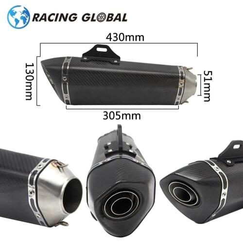 ALCON-Racing AK Exhaust Pipe With DB KILLER Motorcycle Exhaust For CBR1000 R6 Z750 Z800 ER6N TMAX530 Universal Carbon Fiber
