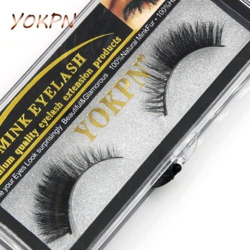 YOKPN Handmade False Eyelashes Mink Natural Realistic Messy End Eye Elongated Thick False Eyelashes False Eyelashes Mink Eyelash