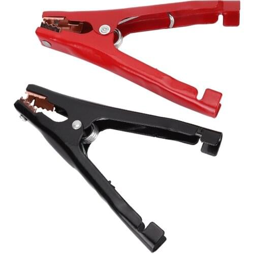 2Pcs Red + Black Crocodile Car Caravan Van Battery Test Lead Clips Alligator Clips Connector Plug Power For 6V 12V Batteries