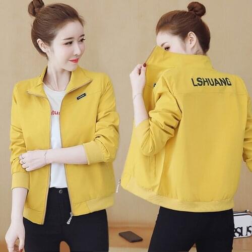 2020 Autumn New Windbreak Women Jacket Long Sleeve Casual Coat Female Basic Jackets Fahion Short Coats Outerwear Plus Size P663