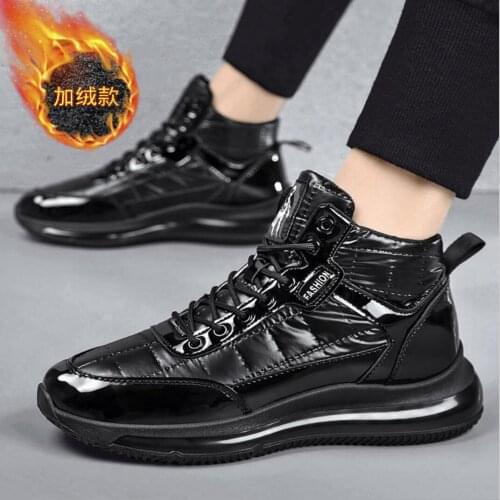 Fotwear Winter Men Snow Boots With Long Plush Outdoor Mens Sneakers Warm Fur Ankle Shoes Waterproof Male Platform Snow Boots
