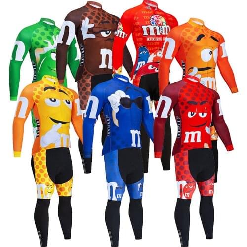 2021 Winter Cycling Clothing Pants Set Funny Bicycle Clothing Mens Ropa Ciclismo Thermal Fleece Cartoon Bike Jacket Cycling Wear