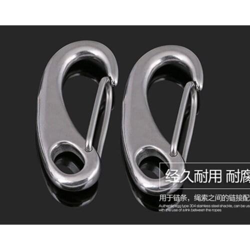 304 Stainless Steel Egg-Shaped Spring Buckle Lobster Hook Egg shackle Wire Rope Hanging Shackle M30-M100 1Pcs
