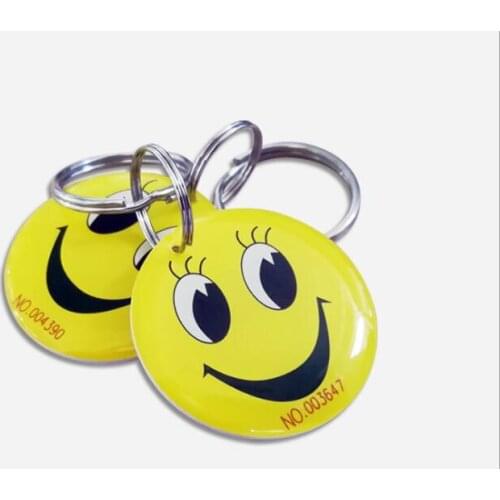 50pcs RFID key chain tags 125k smile type shaped key cards used for time attendance / access control system