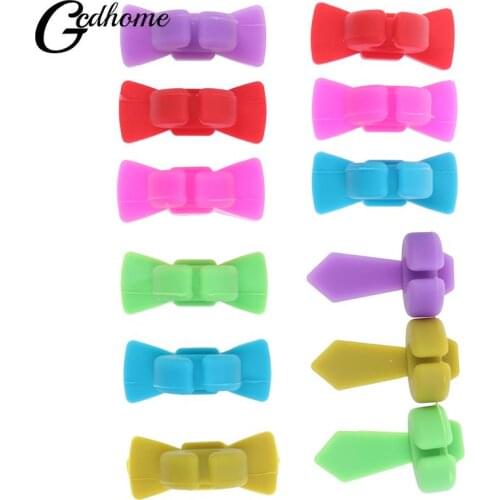 6PCS Silicone Wine Glass Marker Creative Bowknot Design Drink Charms Label Mark Glass Identification Perfect For Parties