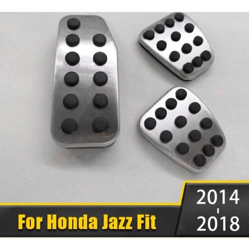 Stainless Steel Car Accelerator Gas Pedal Brake Pedal Clucth Pedals Pad plate Cover For Honda Jazz Fit 2014 2015 2016 2017 2018