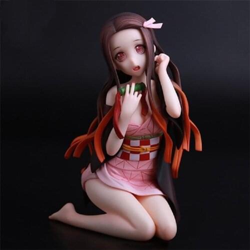 Anime Demon Slayer.kimetsu No Yaiba Figure Kamado Nezuko Action Figure Kneeling Version Nezuko Kamado PVC Model Car Decor Toys