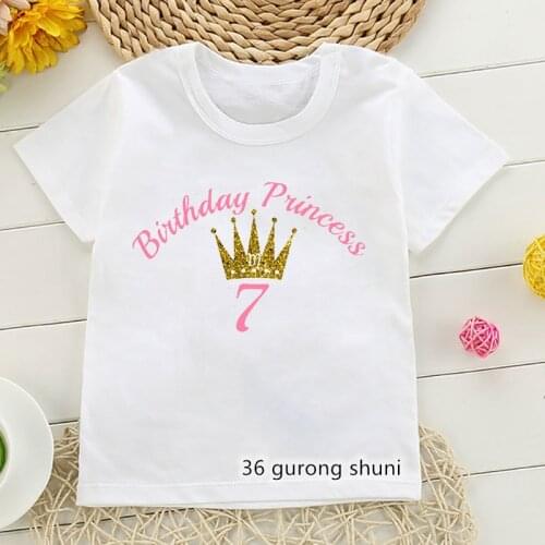T-shirt for boys/gilrs7.8.9 birthday graphic print kids birthday clothing top summer vogue tshirt high quality short sleeve tops
