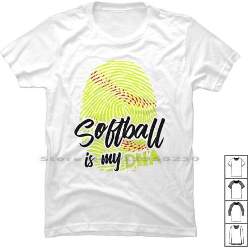 Softball Is My Dna T Shirt 100% Cotton Softball Player Gift Idea Softball Sports Player Layer Team Soft Ball Game Idea Usa