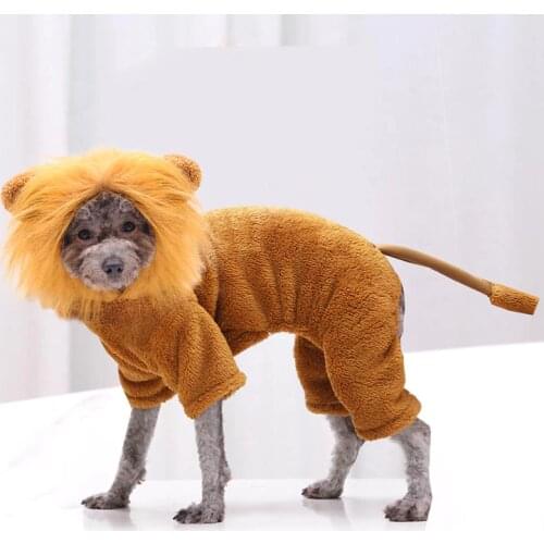 Jumpsuits for Dogs Funny Lion Dog Clothes Halloween Christmas Costume Winter Jumpsuits For Small Medium Large Size Pets