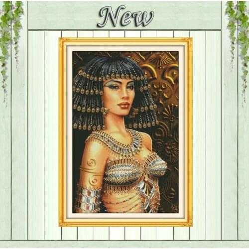 Cleopatra beauty girl,pattern printed on fabric DMC 14CT 11CT Cross Stitch Set,embroidery needlework kit,house Decor crafts DIY