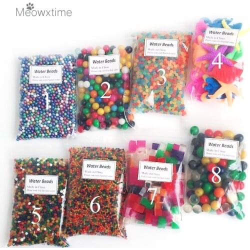 Any four bags / groups Pearl Shape Crystal Soil Mud Hydrogel Gel Growing Glitter Orbiz Water Balls Water Beads Set Home Decor