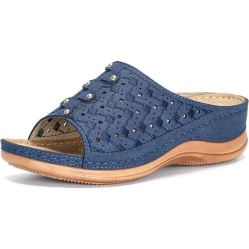 MCCKLE Women Low Heel Shoes Summer Open Toe Comfy Sandals Casual Wedges Non Slip Slippers Sandalias Flat Platform Mujer