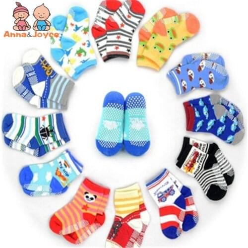 12pair/lot Baby Girls Boy Socks Wholesale Unisex Non Slip Baby Socks Infant Socks 0-3years