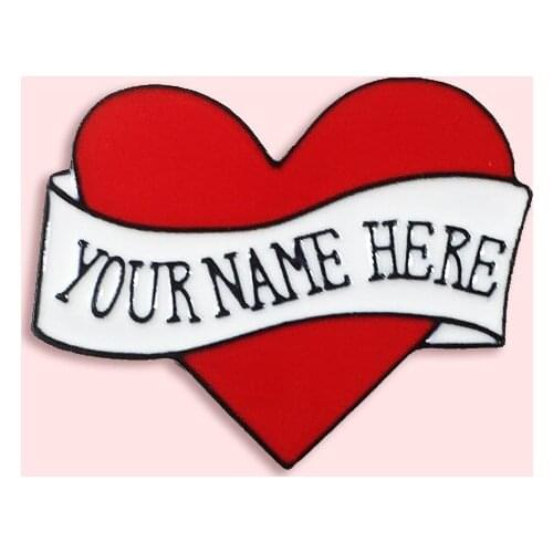 New red love silk heart brooch here is your name badge denim clothing pendant stylish clothes jewelry gift for friends lovers