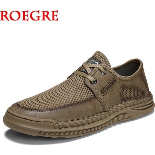 New Men Casual Shoes Fashion Comfortable Mens Shoes Breathable Loafers Mesh Men Sneakers Handmade Outdoor Flat Shoes