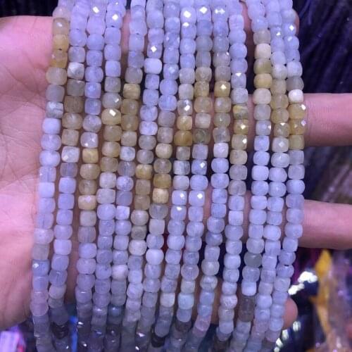 Charming Multi Aquamarines Beads 4mm Micro Faceted Cube Gem Spacer Beads,Small Square Beads for jewelry,1string 15.5"
