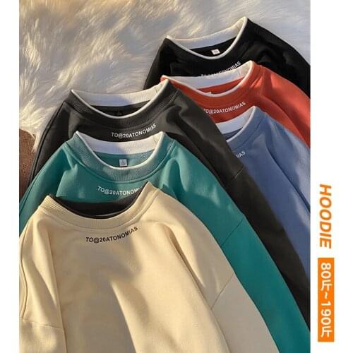 LISM Autumn Solid Hoodies Sweatshirts Mens Streetwear Pullover Sweatshirt Casual Hoodies Men New 2021 Basic Oversized Sweatshirt