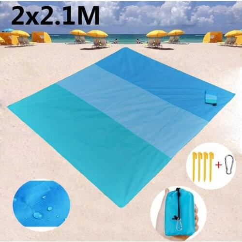 Portable Pocket Beach Mat Anti Sand Beach Cover Waterproof Anti Sand Beach Towel Outdoor Folding Picnic Mat Camping Travel Mats