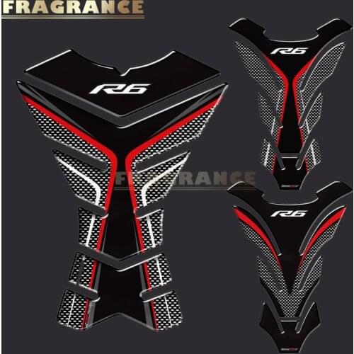 3D Rubber Motorcycle Tank Pad Protector Stickers Case For Yamaha R6 YZF-R6 Tank All Years